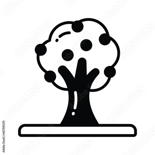 An amazing vector of fruit tree in editable style, fresh fruit tree icon