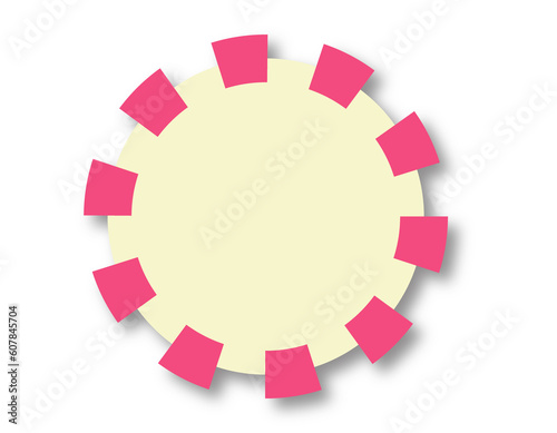  colorful circle of paper icons for text 