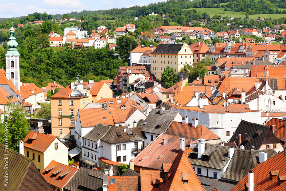 The historic centre with the Cesky Krumlov Castle The historic centre with the Cesky Krumlov Castle