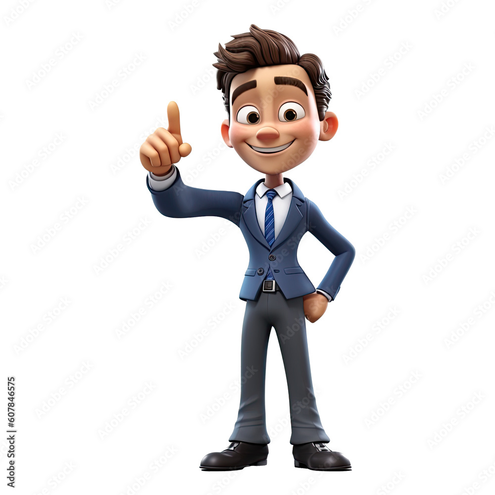 3D Cartoon businessman on transparent background. Generative AI 3D Cartoon businessman on transparent background. Generative AI