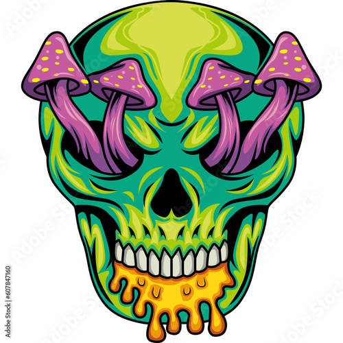 slime skull mascot character