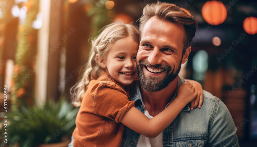 Happy fathers day. Celebration of fatherhood a family relations. Generative AI illustrations Happy fathers day. Celebration of fatherhood a family relations. Generative AI illustrations