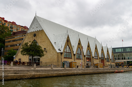 The famous fish market in Gothenburg, Sweden. FESKEKÖRKA means FISH CHURCH.