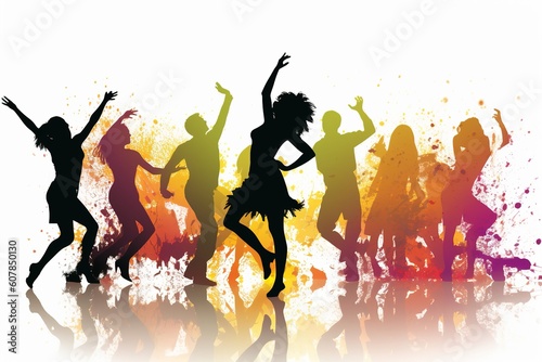 dance party isolated on white background. Generated by AI.