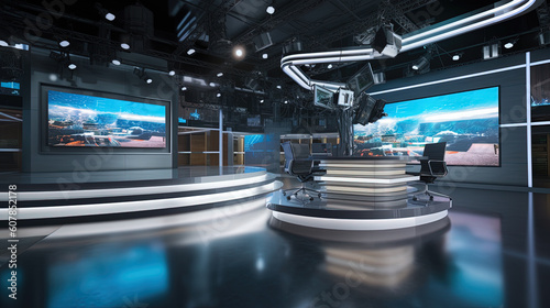 Professional TV Camera Standing in Live News Professional TV Camera Standing in Live News