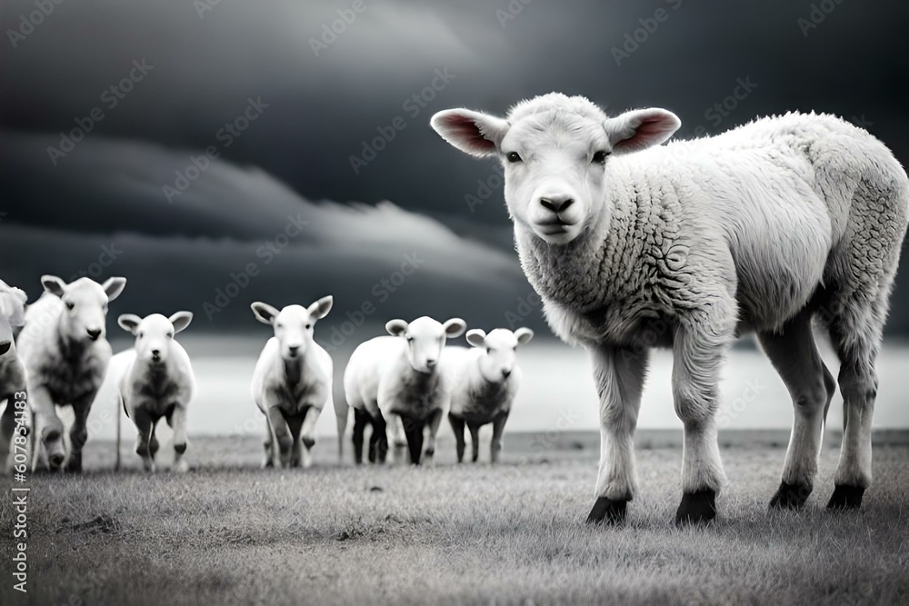 Obraz premium sheep by AI generating