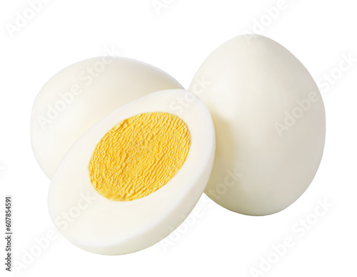 boiled egg Stainless pan on transparent background. png file
