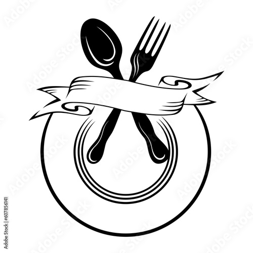 plate with fork and spoon
