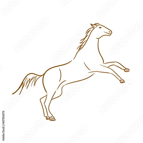 illustration of a horse pose jump