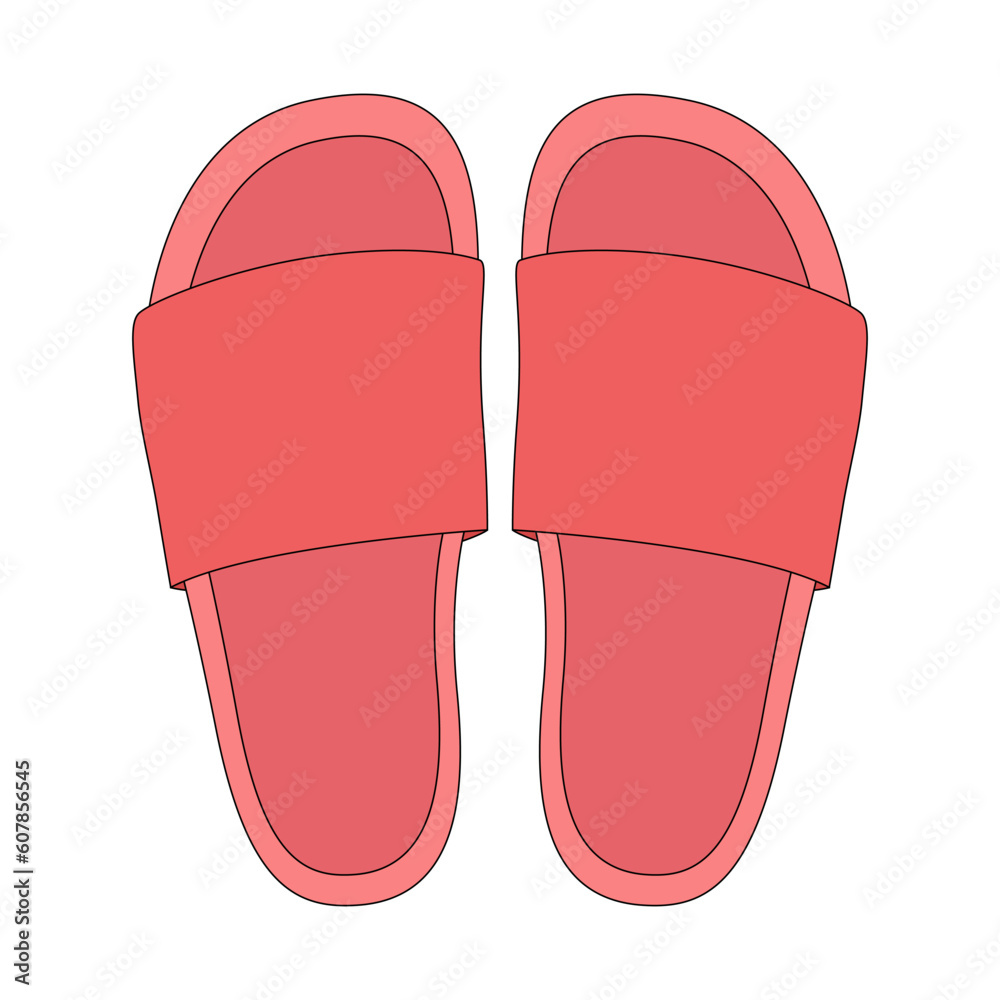 Vector Pink Summer Open Toe Flip Flops Beach Shoes Vector Pink Summer Open Toe Flip Flops Beach Shoes