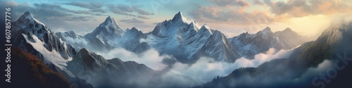 Mountain landscape. Generative AI © Viktor