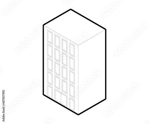  house, architectural sketch, 3d illustration line drawing of modern house with minimalist architecture.