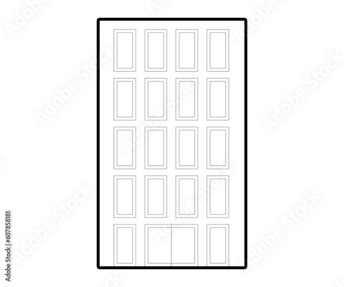  house, architectural sketch, 3d illustration line drawing of modern house with minimalist architecture.
