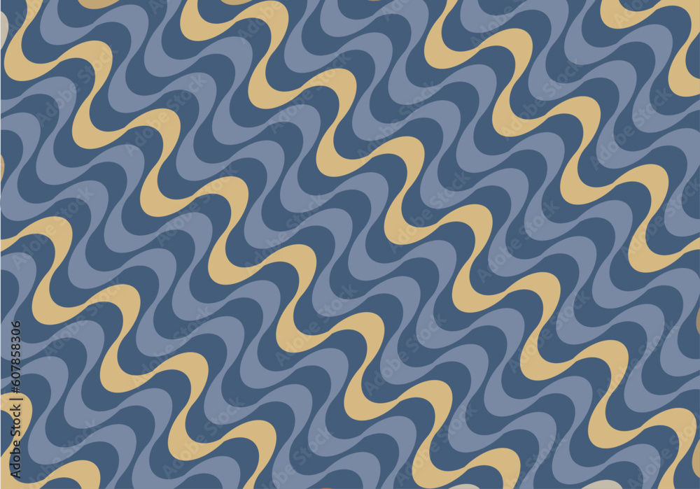 Blue Beige Copacabana Pattern. Rio De Janeiro Sidewalk Style Blue Beige Copacabana Pattern. Rio De Janeiro Sidewalk Style