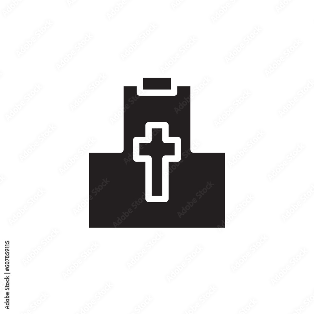 Fototapeta premium Halloween Scary Tombstone Solid Icon