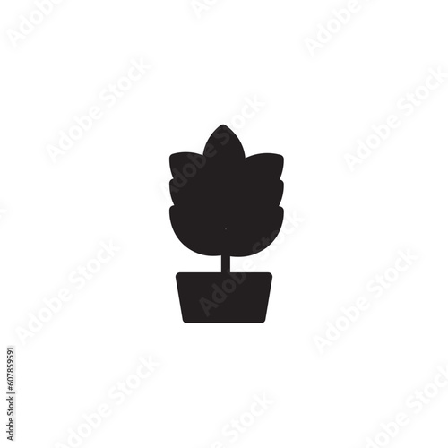 Fern Plant Pot Solid Icon
