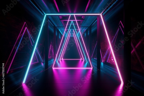 Abstract fashion blue pink background,3d render, Generative Ai
