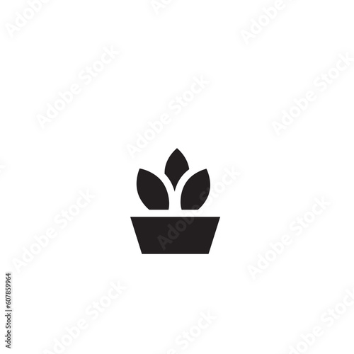 Leaf Plant Pot Solid Icon