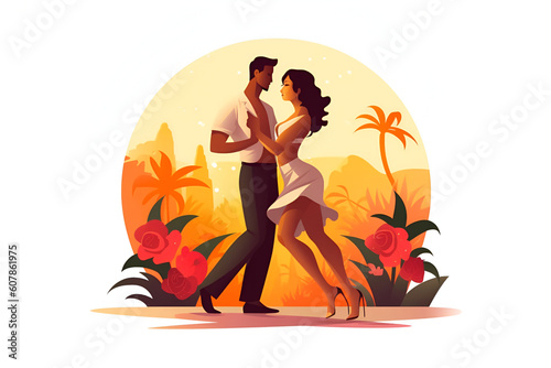 International bachata day isolated on white background. Generative AI illustration.