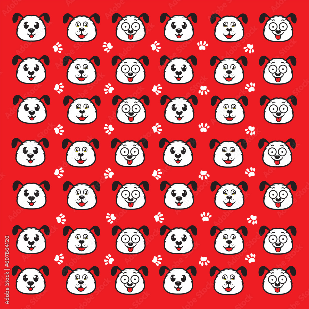 seamless cute dog and paw pattern seamless cute dog and paw pattern
