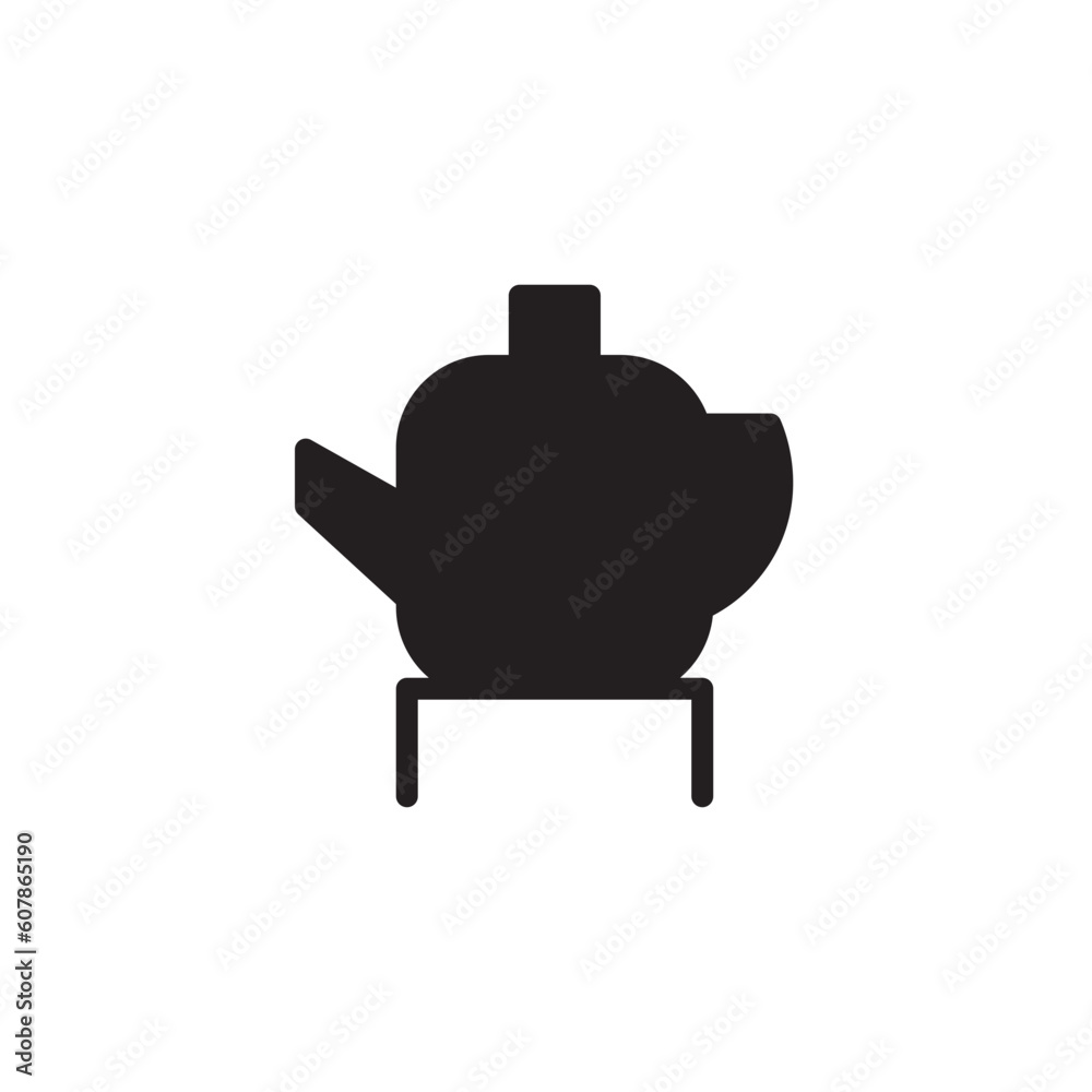 Obraz premium Chinese Tea Teapot Solid Icon
