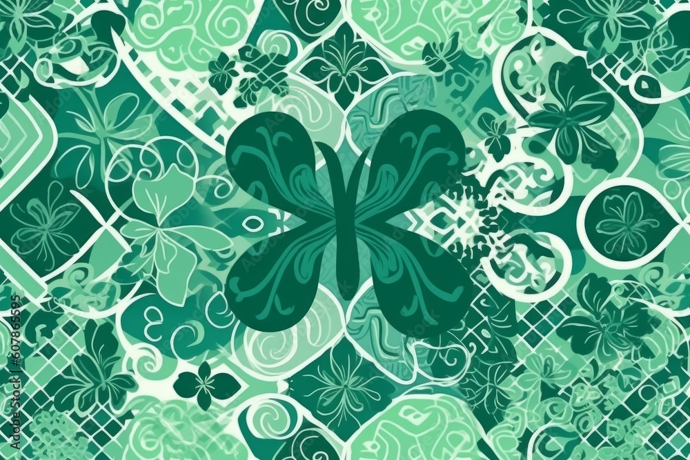 Fototapeta premium Saint patrick's green background, Generative ai
