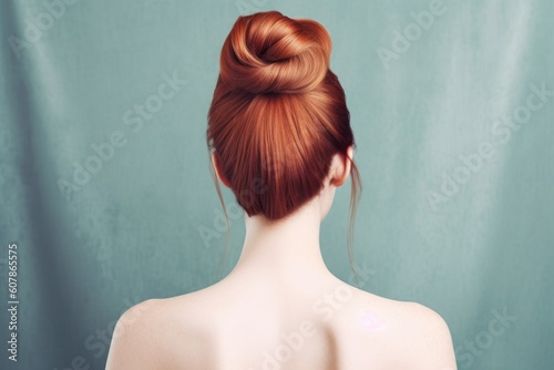 bun hairstyles for long hair look form back professional photography ai generated