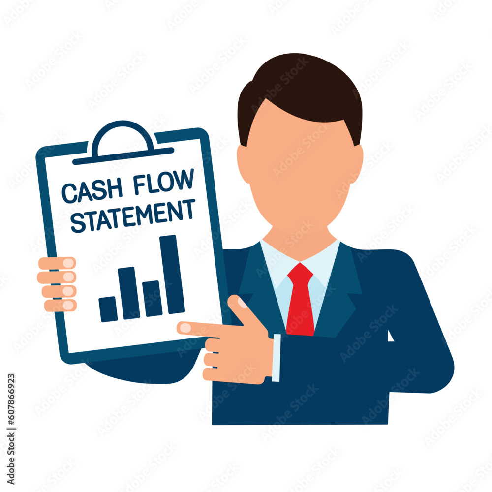 Financial concept meaning Cash flow statement with icon on the chart