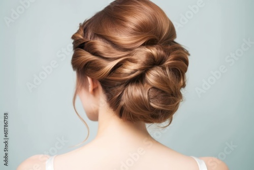 easy wedding hairstyles for medium hair looked from back professional photography ai generated