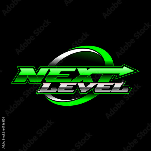 Next level logo, lettering modern light logo design for your brand, template, sign, symbol, icon