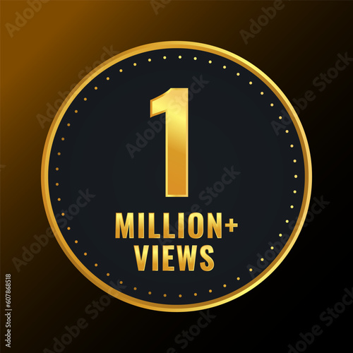 One Million Views Celebration Badge Label Vector