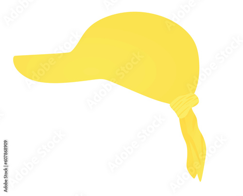 Yellow textile foldable cap. vector illustration