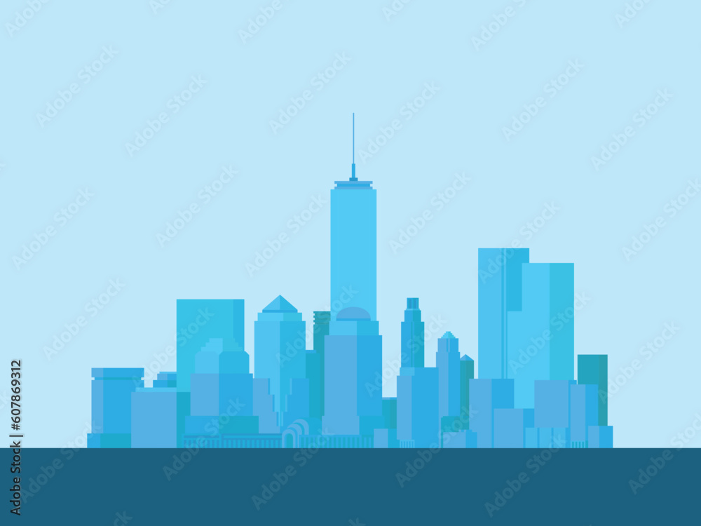 vector illustration of a city view in flat design
