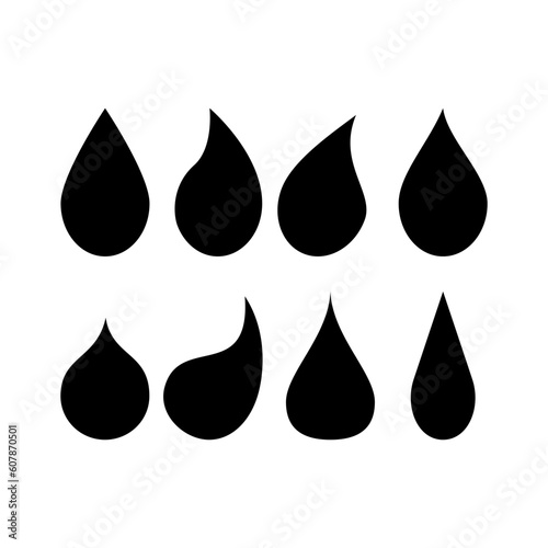 Water set icon vector silhouette illustration isolated white background