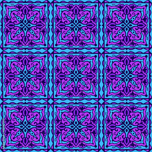 Seamless pattern with arabesques in retro style. Vector illustration.