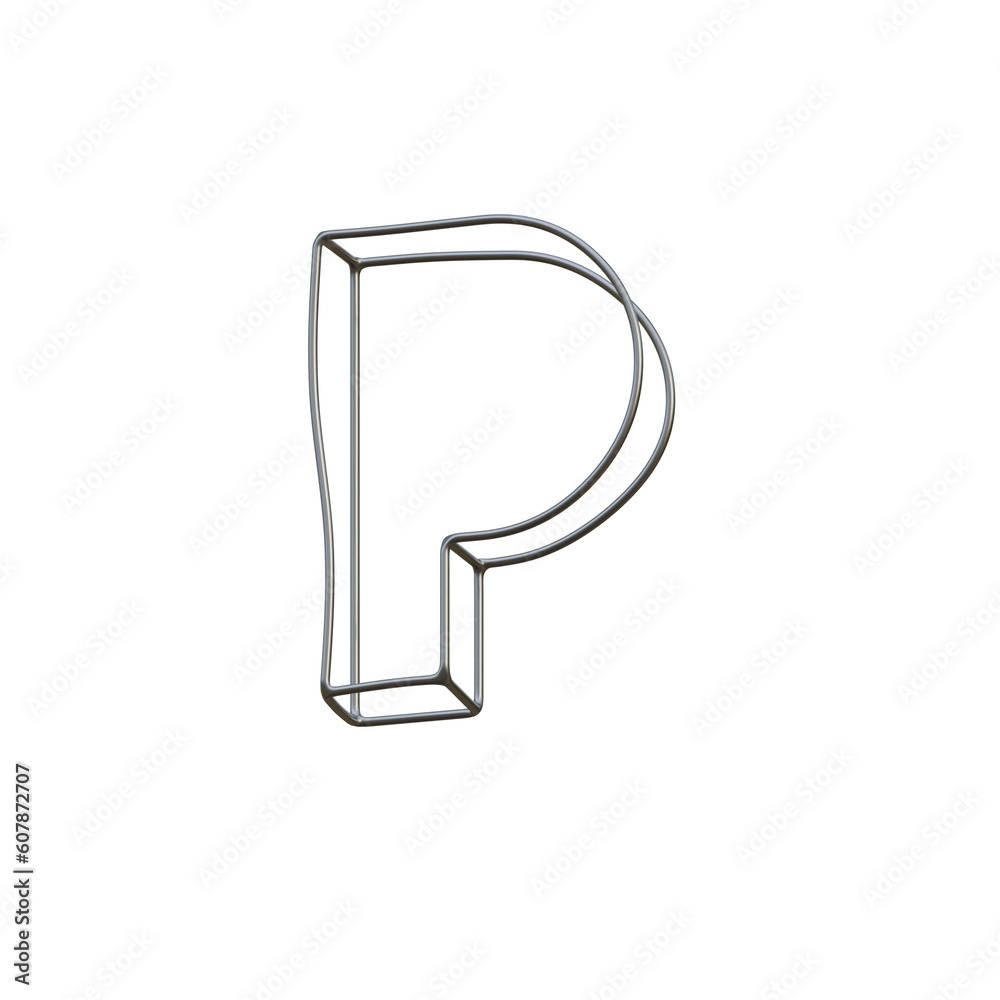 Outline Steel Wire 3D Alphabet or PNG Letters Outline Steel Wire 3D Alphabet or PNG Letters