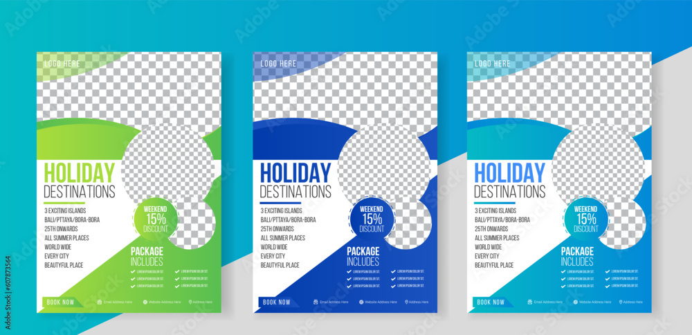 Travel poster or flyer pamphlet brochure design layout space for photo background. Yellow Travel flyer template for travel agency