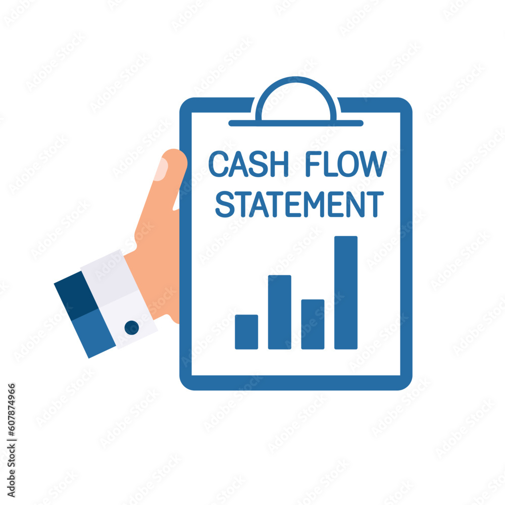 Financial concept meaning Cash flow statement with icon on the chart