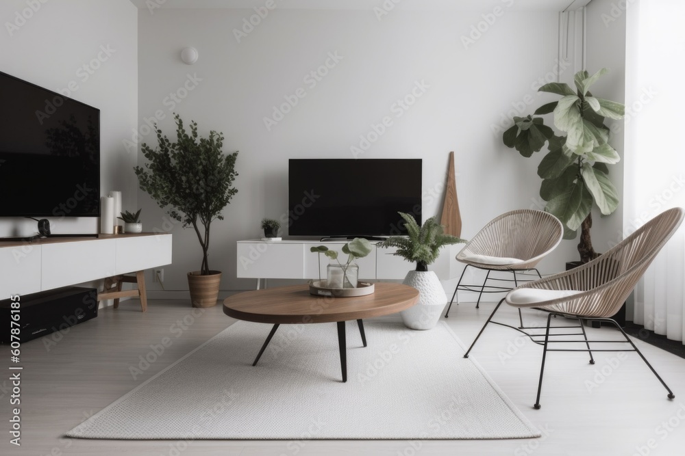 Fototapeta premium minimalist kitchen with sleek and beautiful surfaces, clean lines, and functional fixtures, created with generative ai