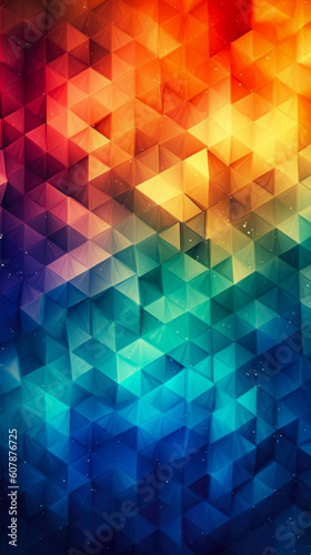 Abstract Geometric Background From Multicolored Shapes On A Flat Surface Created With The Help Of Artificial Intelligence