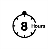 8 hours clock sign icon

