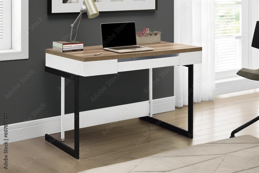 desk with sleek and modern design, for a space that's stylish and functional, created with generative ai desk with sleek and modern design, for a space that's stylish and functional, created with generative ai
