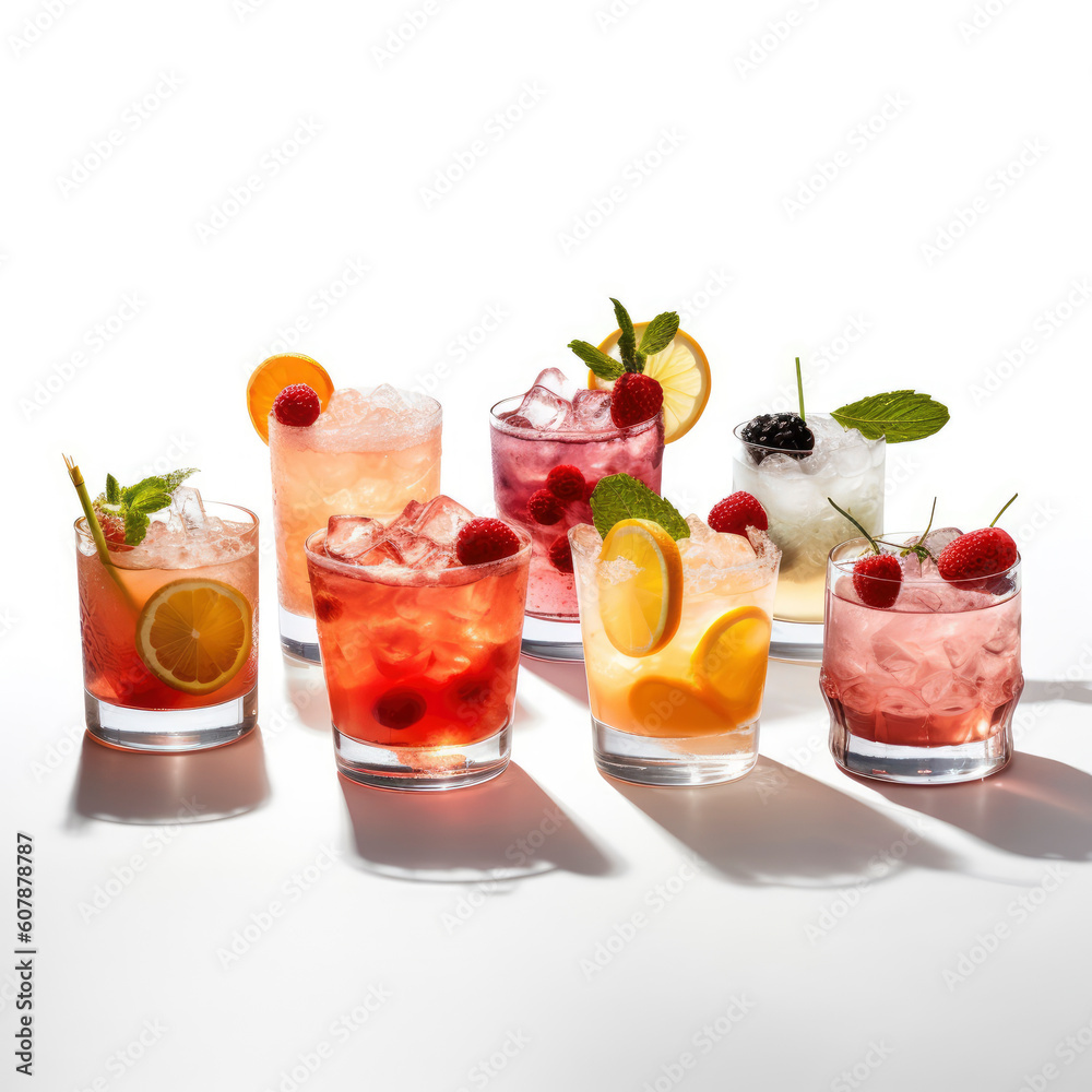 Set of fruit cocktails Set of fruit cocktails