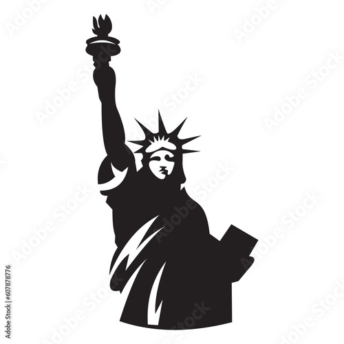 Liberty statue icon vector logo design 