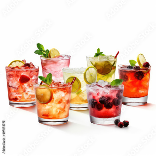 Set of fruit cocktails