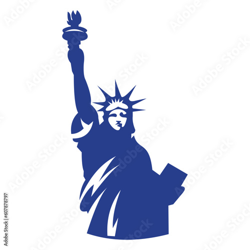 Liberty statue icon vector logo design 