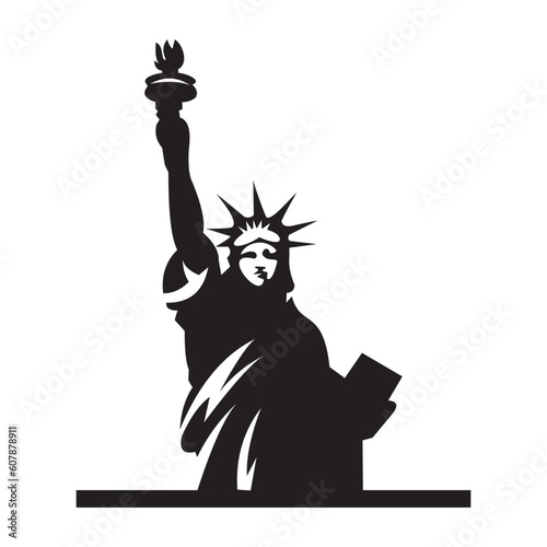 Liberty statue icon vector logo design 