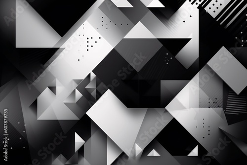 Abstract grey background with geometric shapes, Generative ai