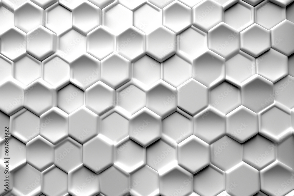 Naklejka premium Abstract generated background consisting of hexagonal elements. White hexagonal background.