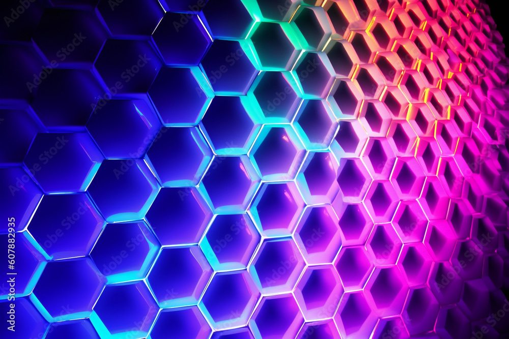 Honeycomb colorful background. AI generated. Honeycomb colorful background. AI generated.